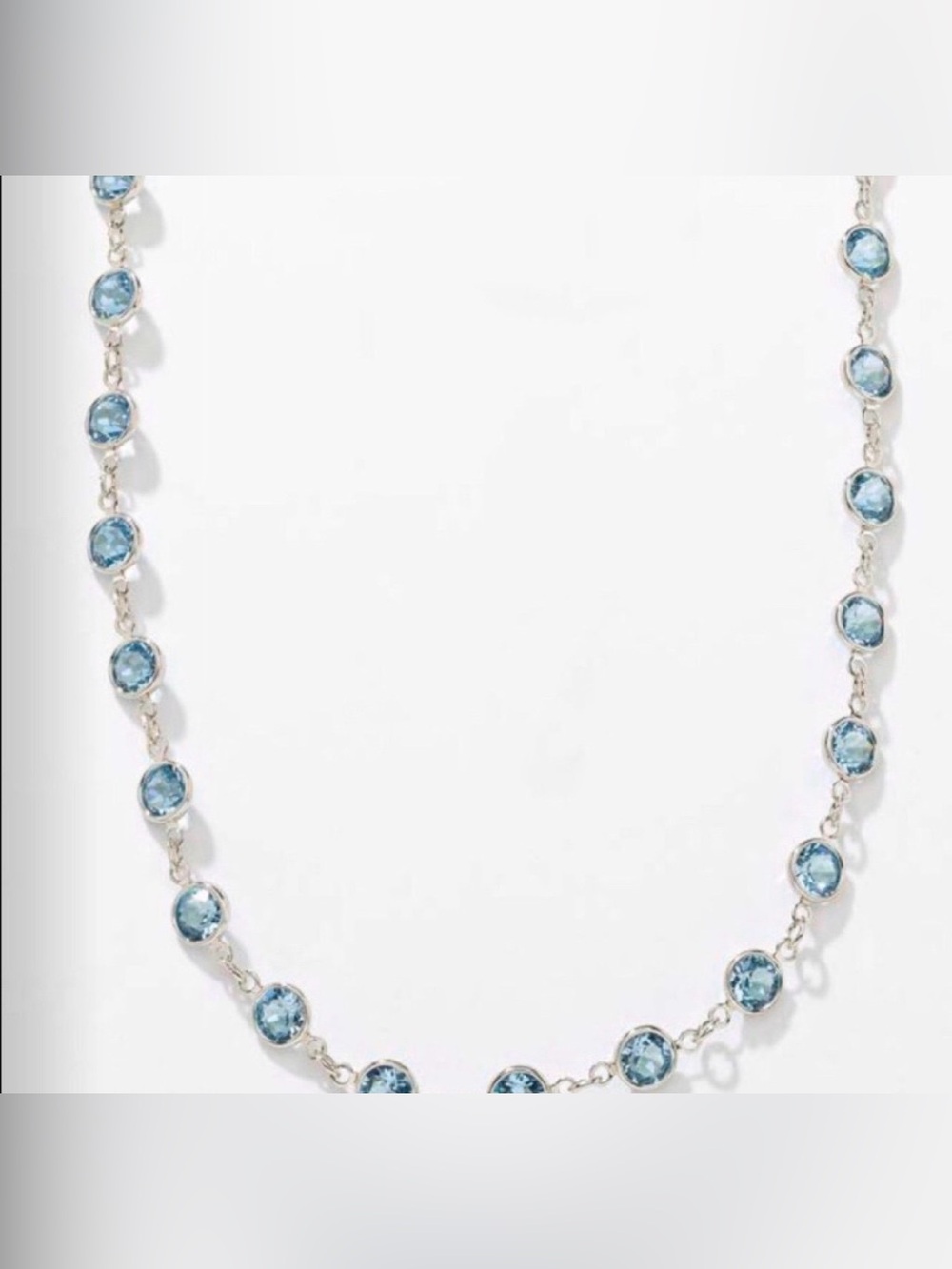 Touchstone Crystal Chanelle necklace rhodium plated Aqua Ignite Swarovski BNIB